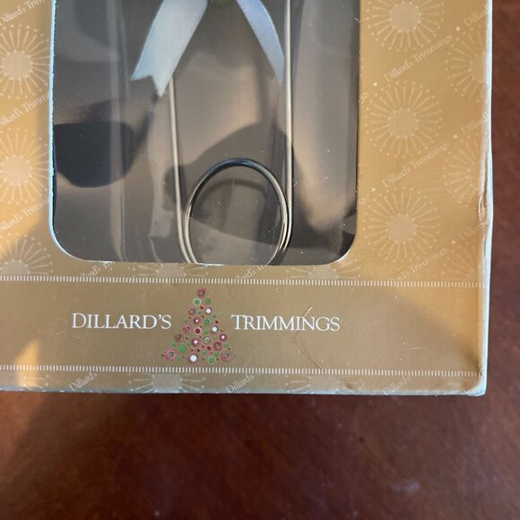 vintage Dillards Trimmings Green Frog Christmas Ornament Gold Box - Picture 2 of 9